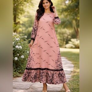 Long maxi rayon dress